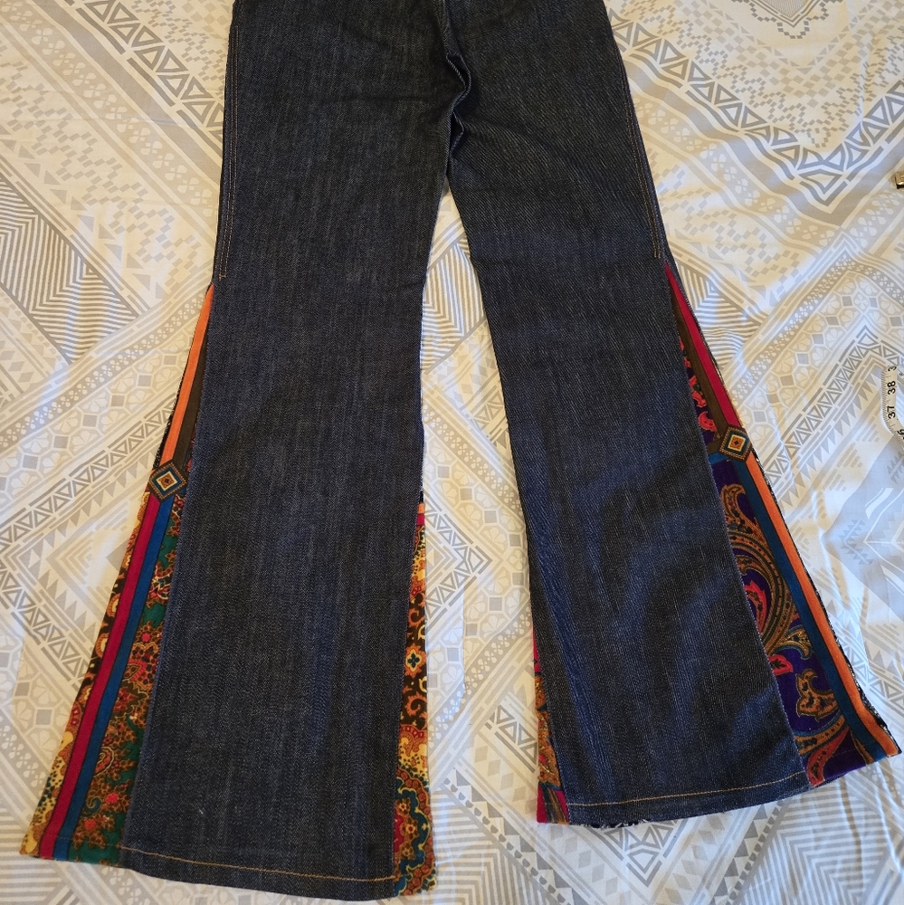 Dolce & Gabanna Rare Vintage Velvet Split Rise Bell bottom Jeans - Picture 3 of 14